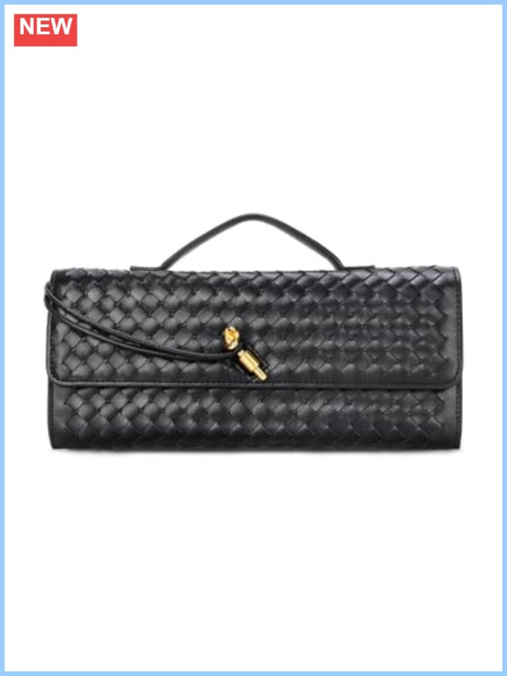 Woven Evening Clutch PU Leather Underarm Shoulder Bag Crossbody Wallet